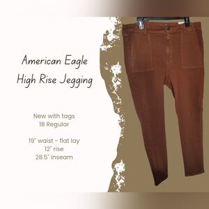 NWT American Eagle Brown High Rise Jegging Size 19 Regular